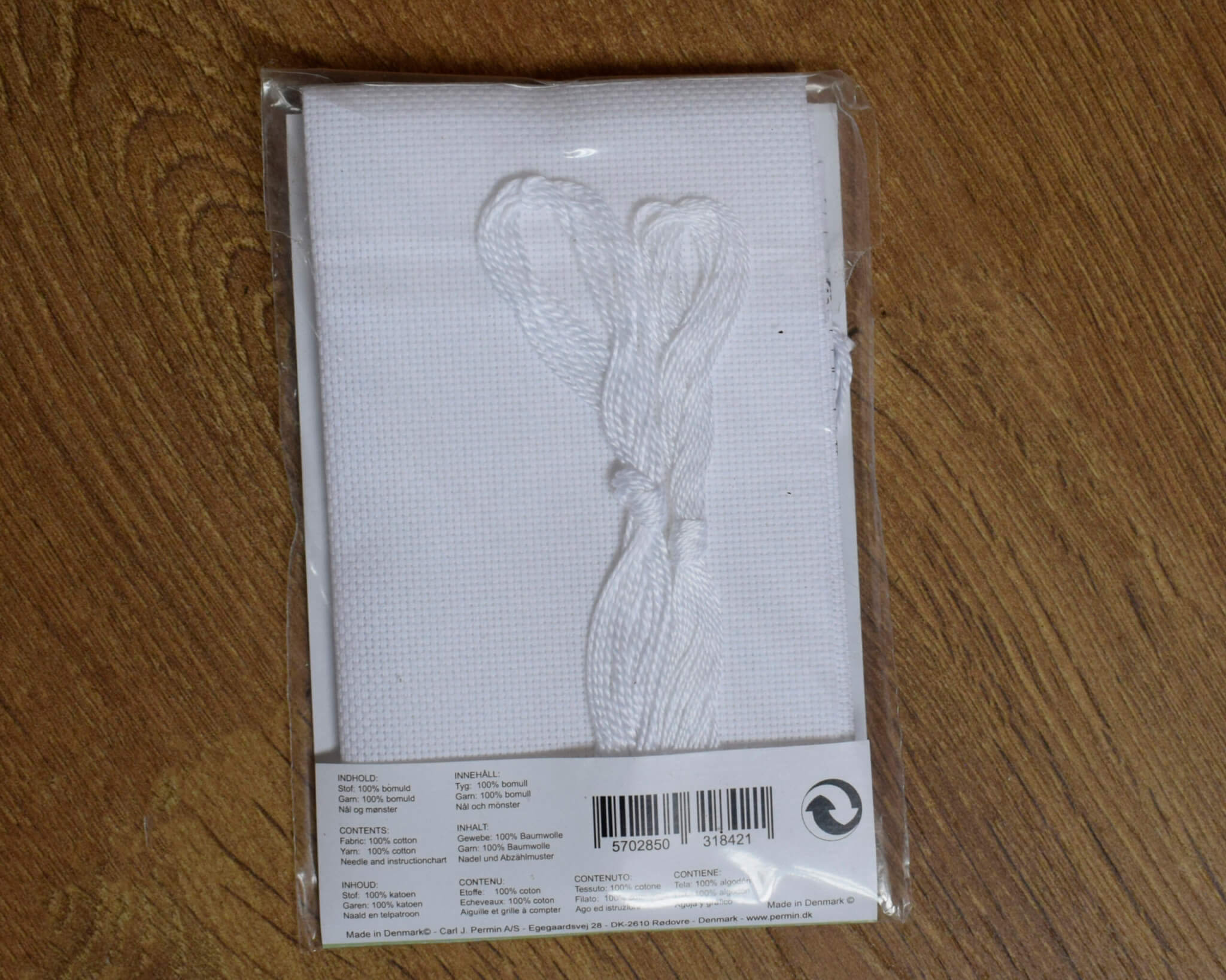 Hardanger Pincushion Kit - White with 4-Diamond Pattern - Permin - Sewing Gift - Image 3