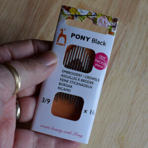 Crewel Hand Sewing Needles Sizes 3 to 9 - Pony Black Nickel Free - Long Eye, Sharp Point