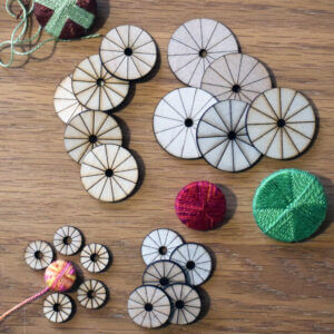 Button Mould Discs - Birch Plywood - Pack of 20 - 4 Sizes with Guide Lines