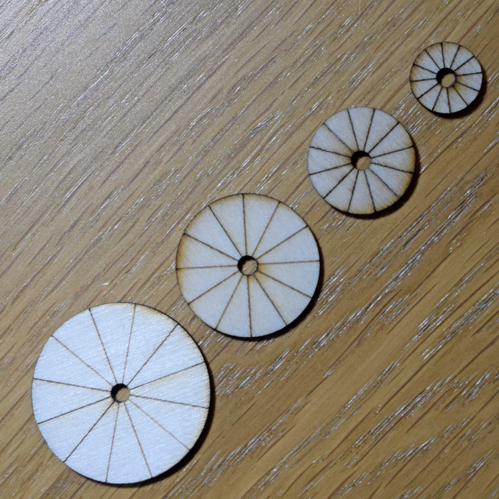 Button Mould Discs - Birch Plywood - Pack of 20 - 4 Sizes with Guide Lines - Image 2