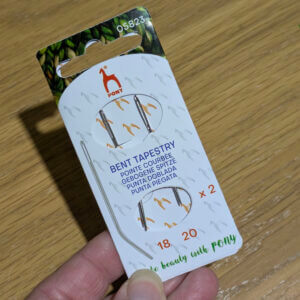 Bent Tapestry Needles - Size 18 and 20 - Paper Wallet of 2 Hand sewing Needles
