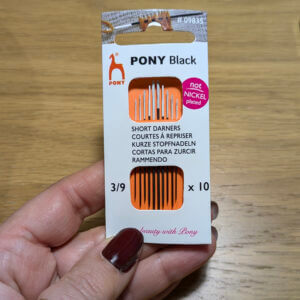 Short Darners Sizes 3 to 9 Pack of 10 - Pony Black Nickel Free - Hand Sewing Darning