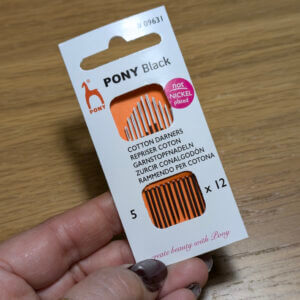 Cotton  Darners (Short) Size 5 Pack of 12 - Pony Black Nickel Free - Hand Sewing Darning