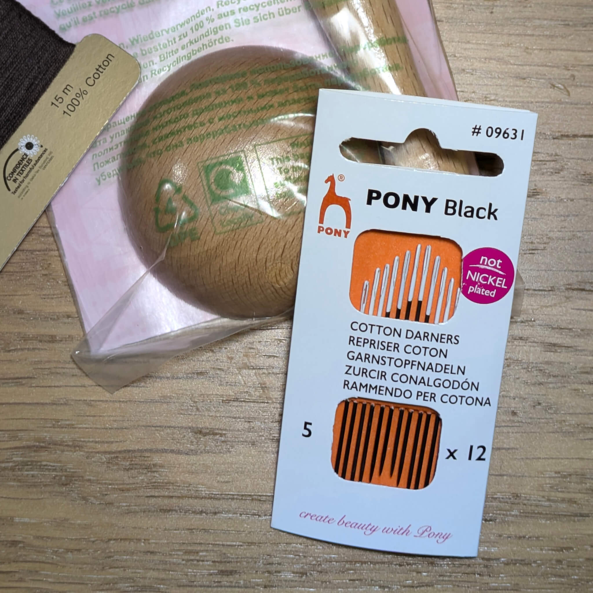 Cotton Darners (Short) Size 5 Pack of 12 - Pony Black Nickel Free - Hand Sewing Darning - Image 4