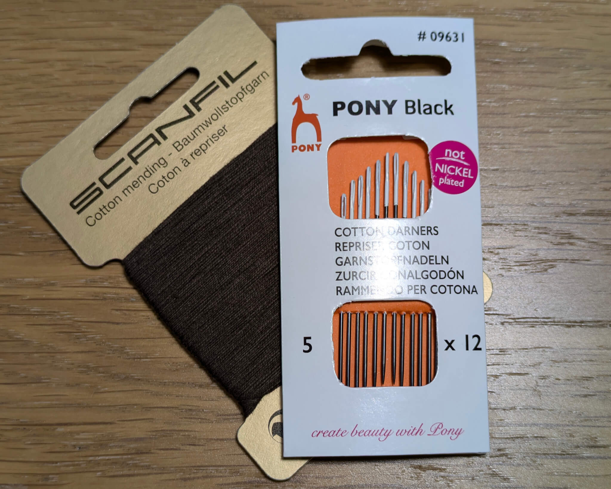 Cotton Darners (Short) Size 5 Pack of 12 - Pony Black Nickel Free - Hand Sewing Darning - Image 2