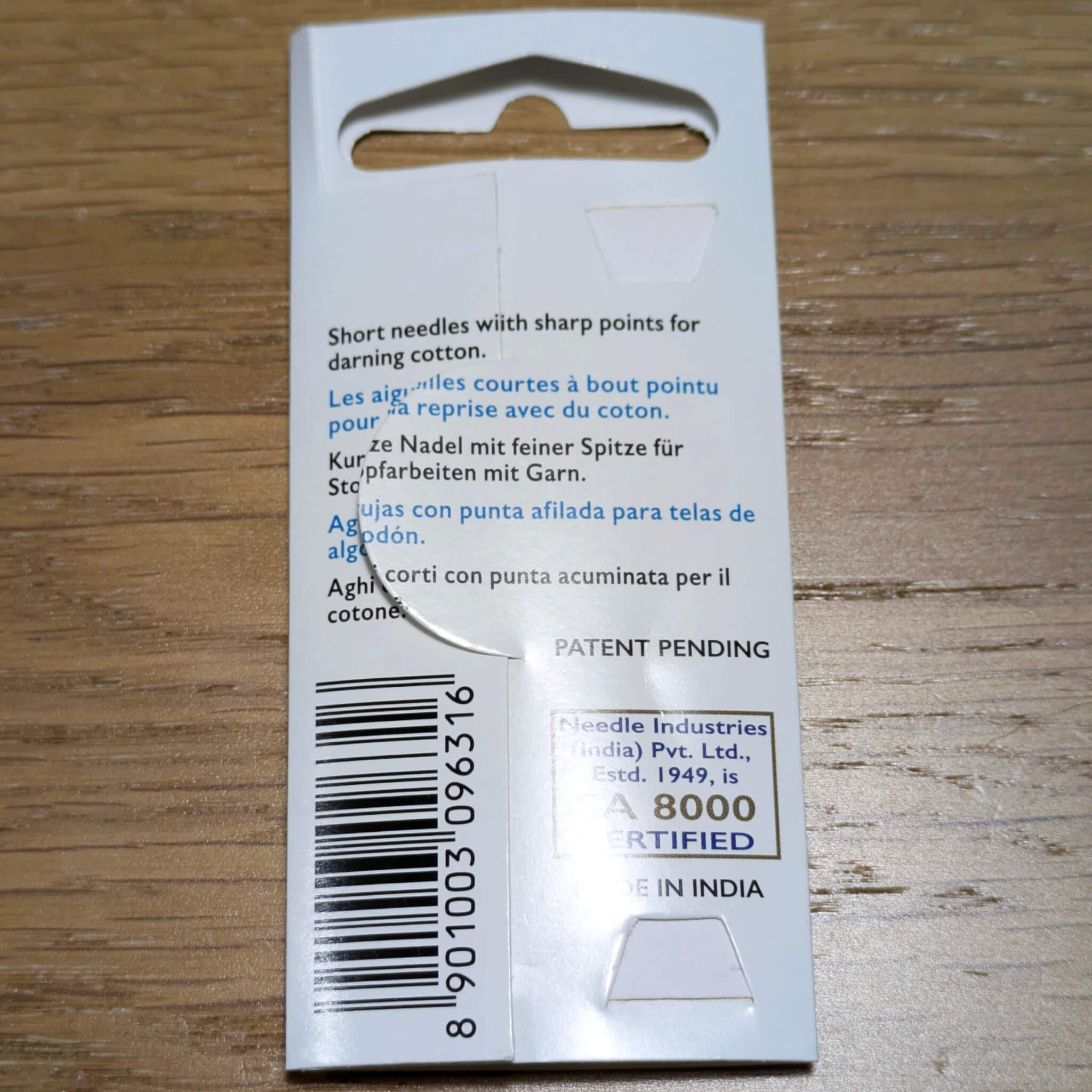 Cotton Darners (Short) Size 5 Pack of 12 - Pony Black Nickel Free - Hand Sewing Darning - Image 3