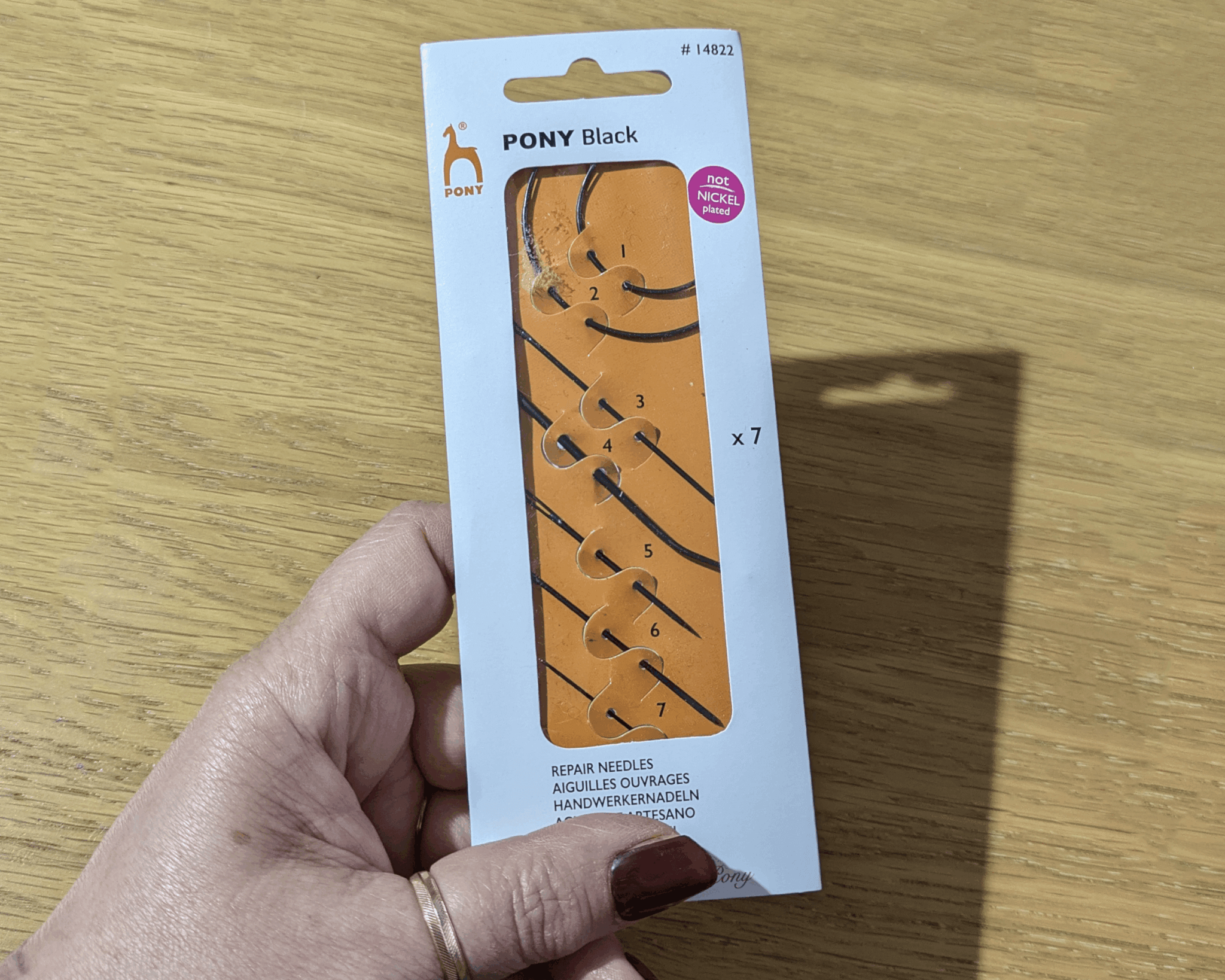 Pony Black Repair Hand Sewing Needles – Set of 7 Assorted Types – Nickel-Free