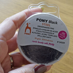 Pony Black Dressmakers Pins – 16 mm × 0.65 mm – 35 g Box – Nickel-Free