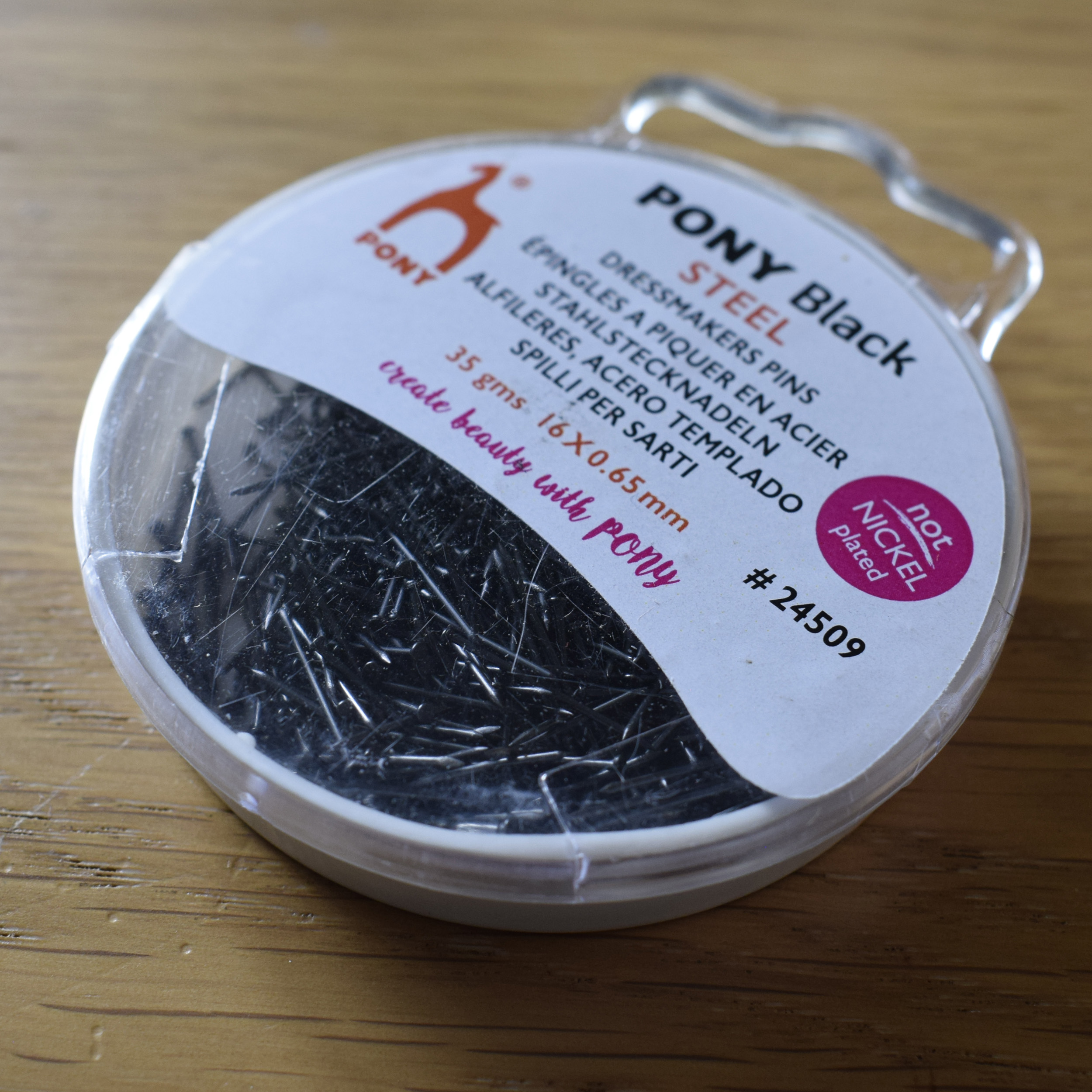 Pony Black Dressmakers Pins – 16 mm × 0.65 mm – 35 g Box – Nickel-Free - Image 3