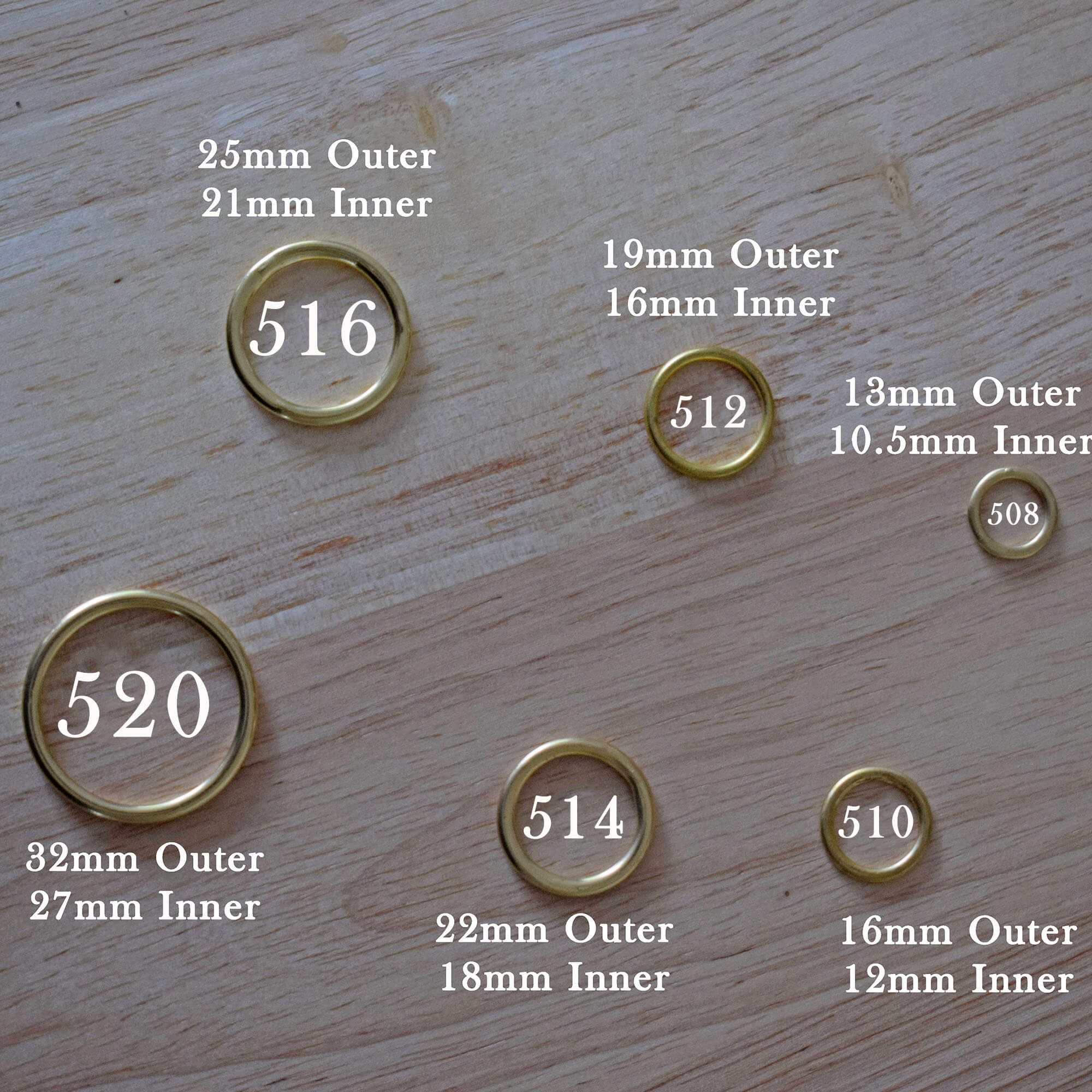 Hollow Brass Metal Rings Pack of 10 - Dorset Button, Sew-on Curtain Rings