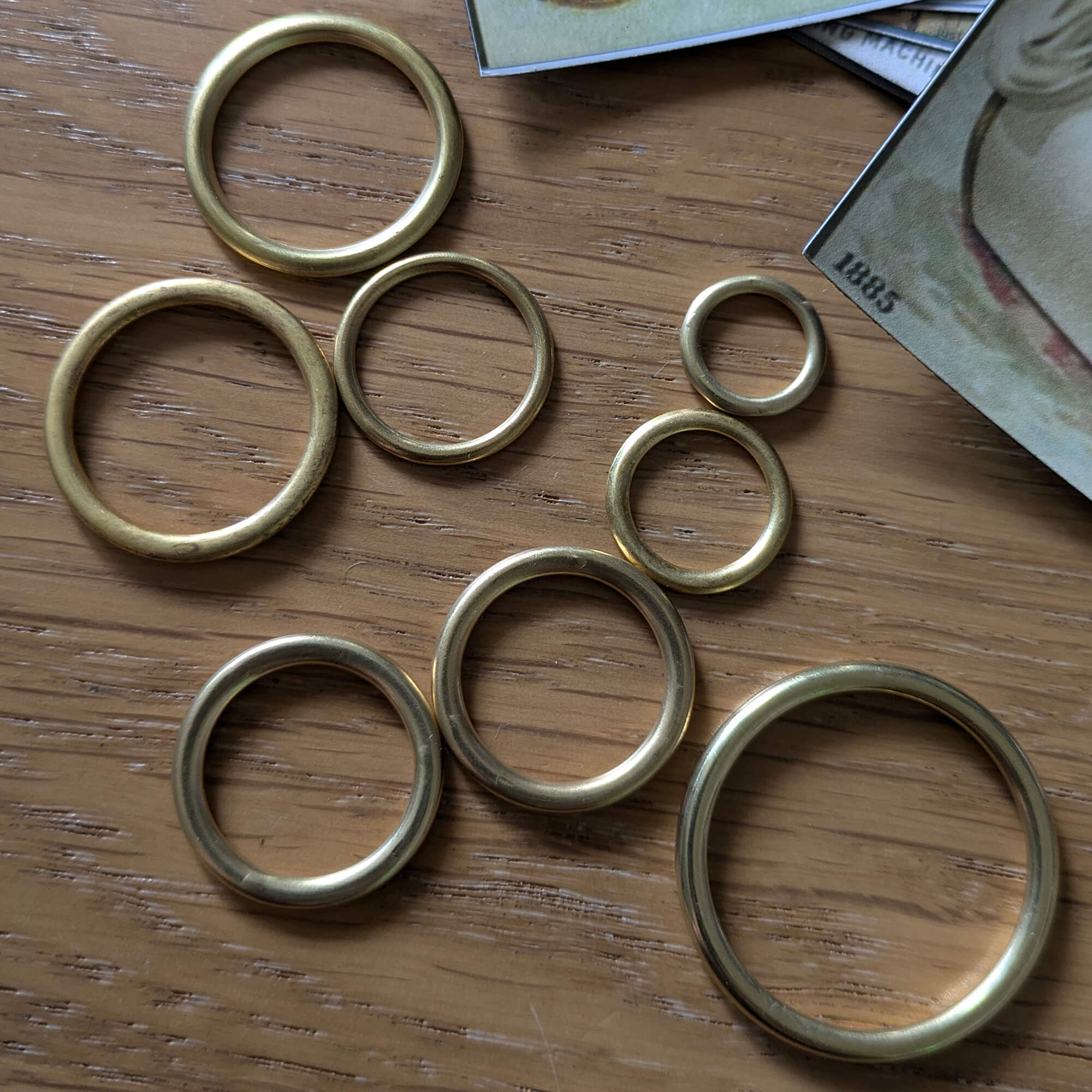 Hollow Brass Metal Rings Pack of 10 - Dorset Button, Sew-on Curtain Rings - Image 2
