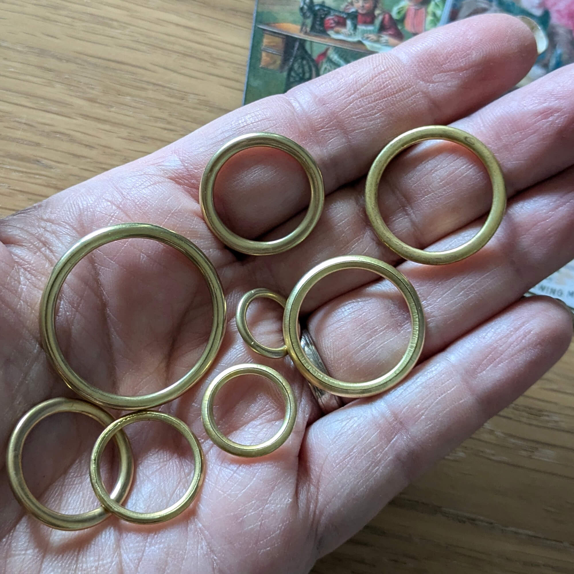Hollow Brass Metal Rings Pack of 10 - Dorset Button, Sew-on Curtain Rings - Image 3