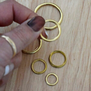 Hollow Brass Rings - Pack of 10 Single Size - Choice of 6 Sizes - Size 3
