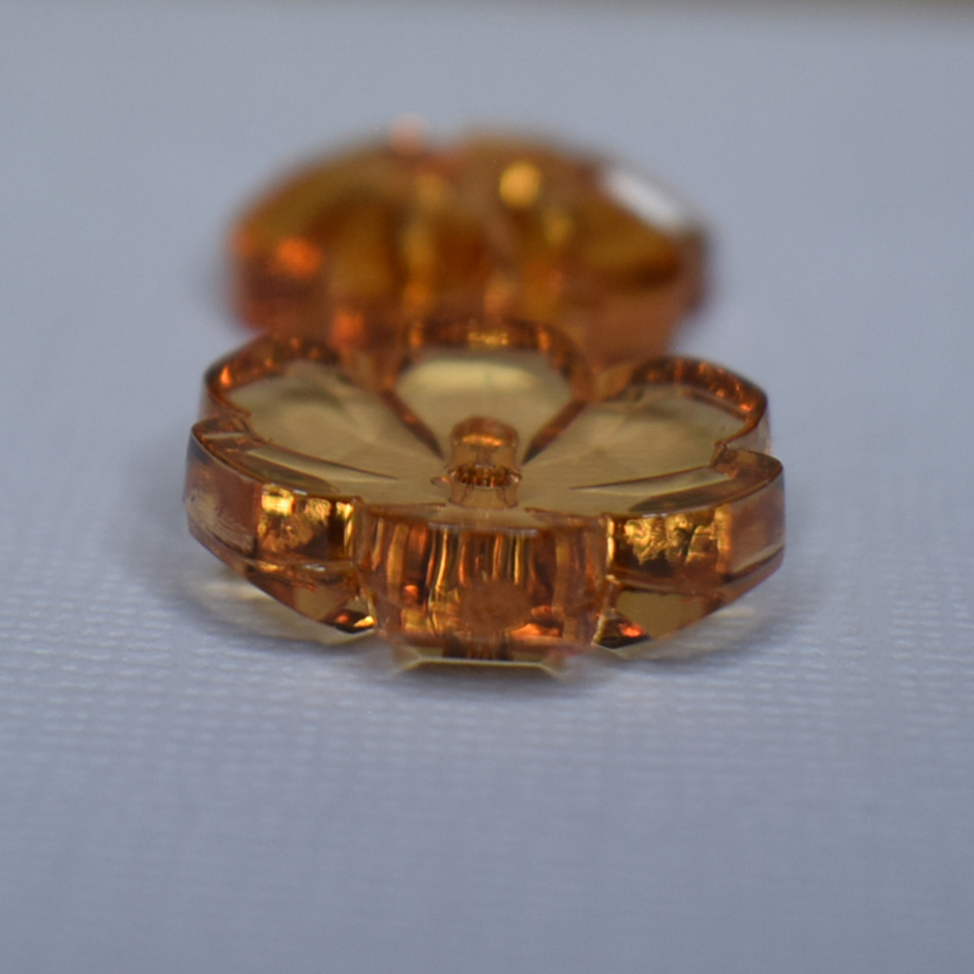 Flower Buttons - Orange Amber - Pack of 5 - 21mm 2-Hole Acrylic - Image 3