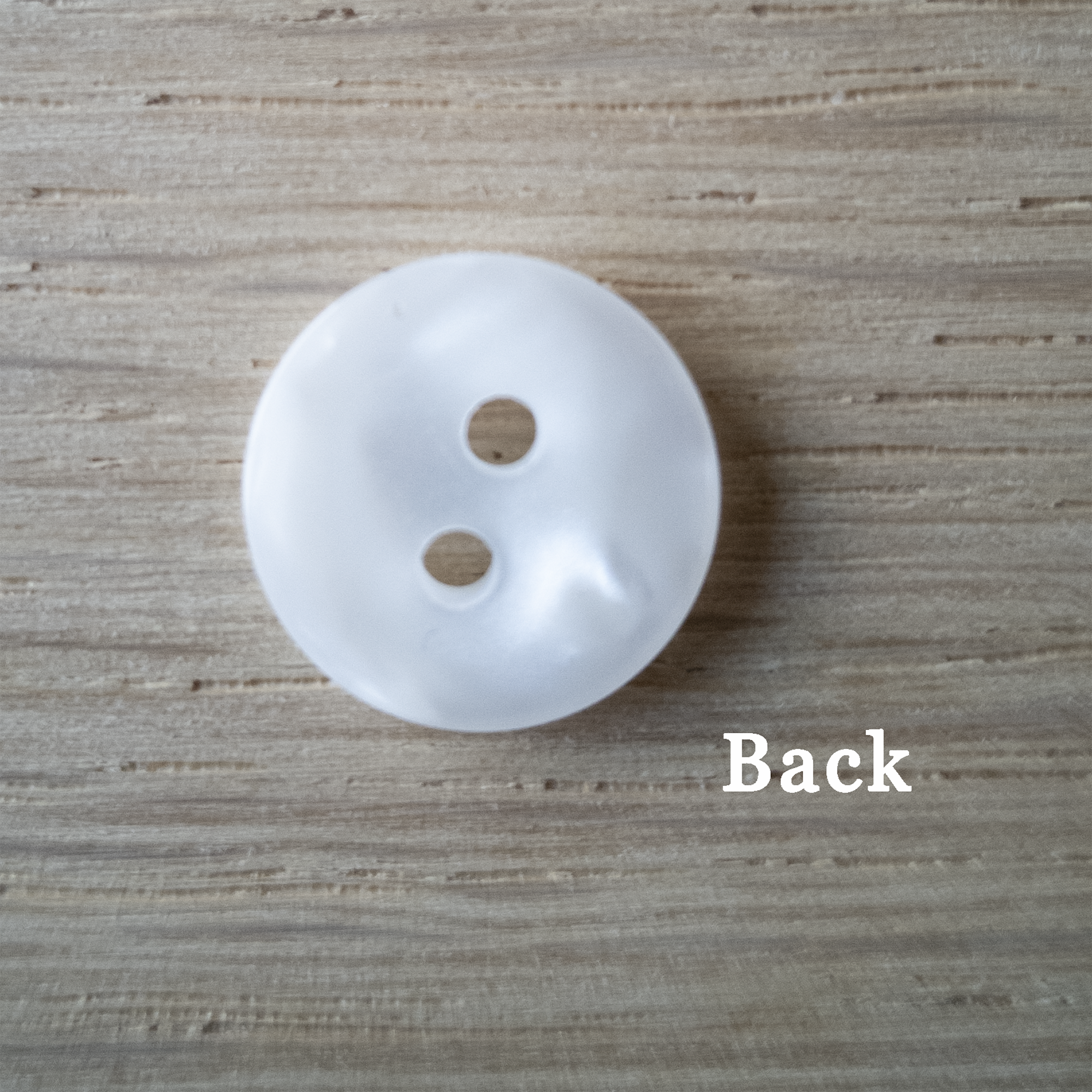 White Vintage Buttons with Mother of Pearl Effect – 11 mm – 2-Hole Flat – Pack of 10 - Image 3