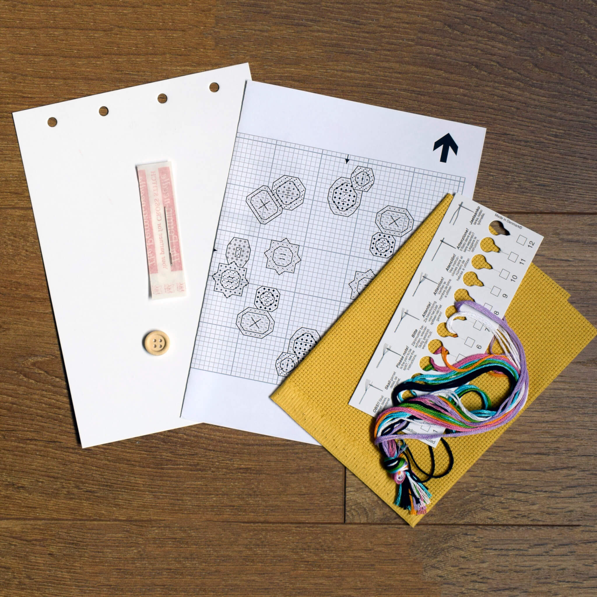 Cross Stitch Pincushion Kit - Button Design by Permin - Beginner - Image 4