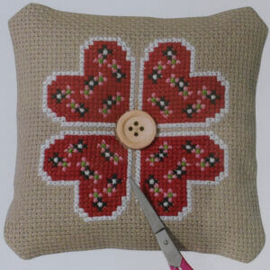 Cross Stitch Pincushion Kit - Folk Art Hearts by Permin - Beginner