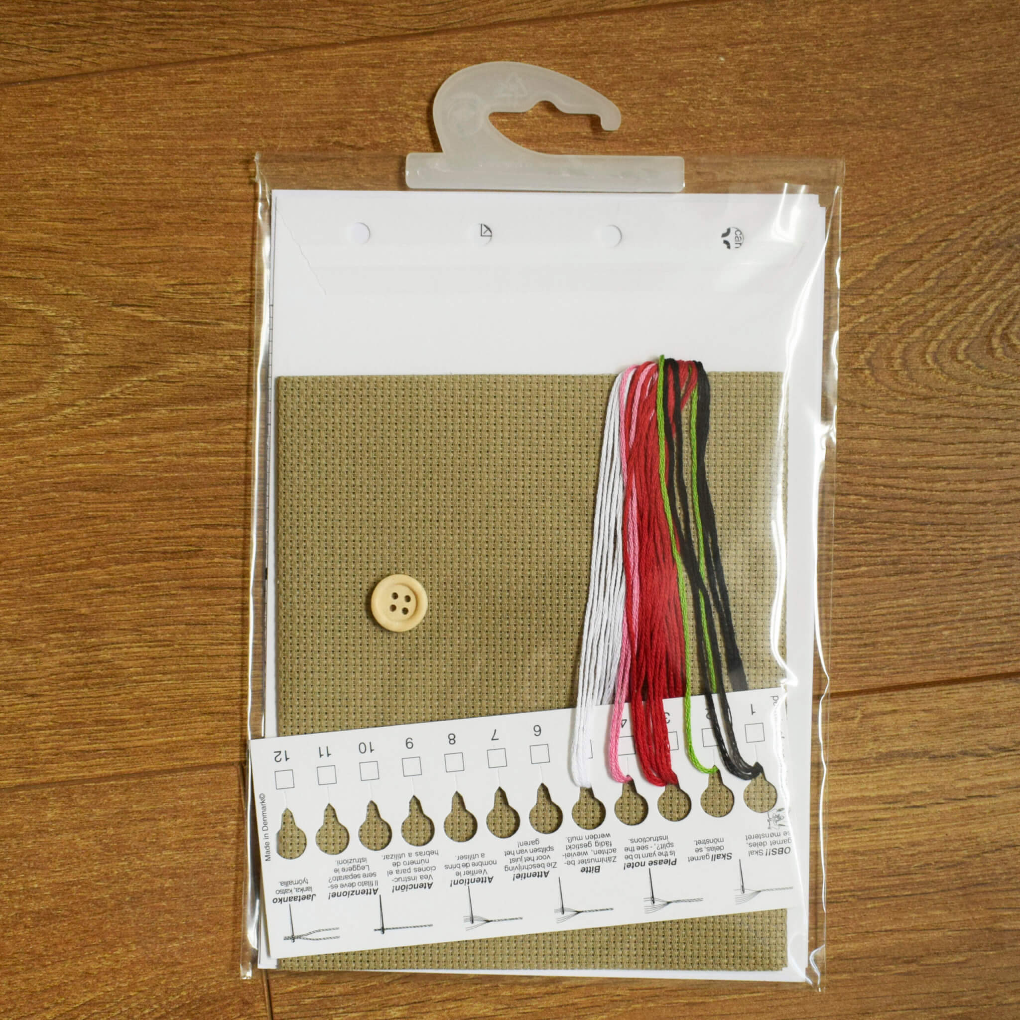 Cross Stitch Pincushion Kit - Folk Art Hearts by Permin - Beginner - Image 2