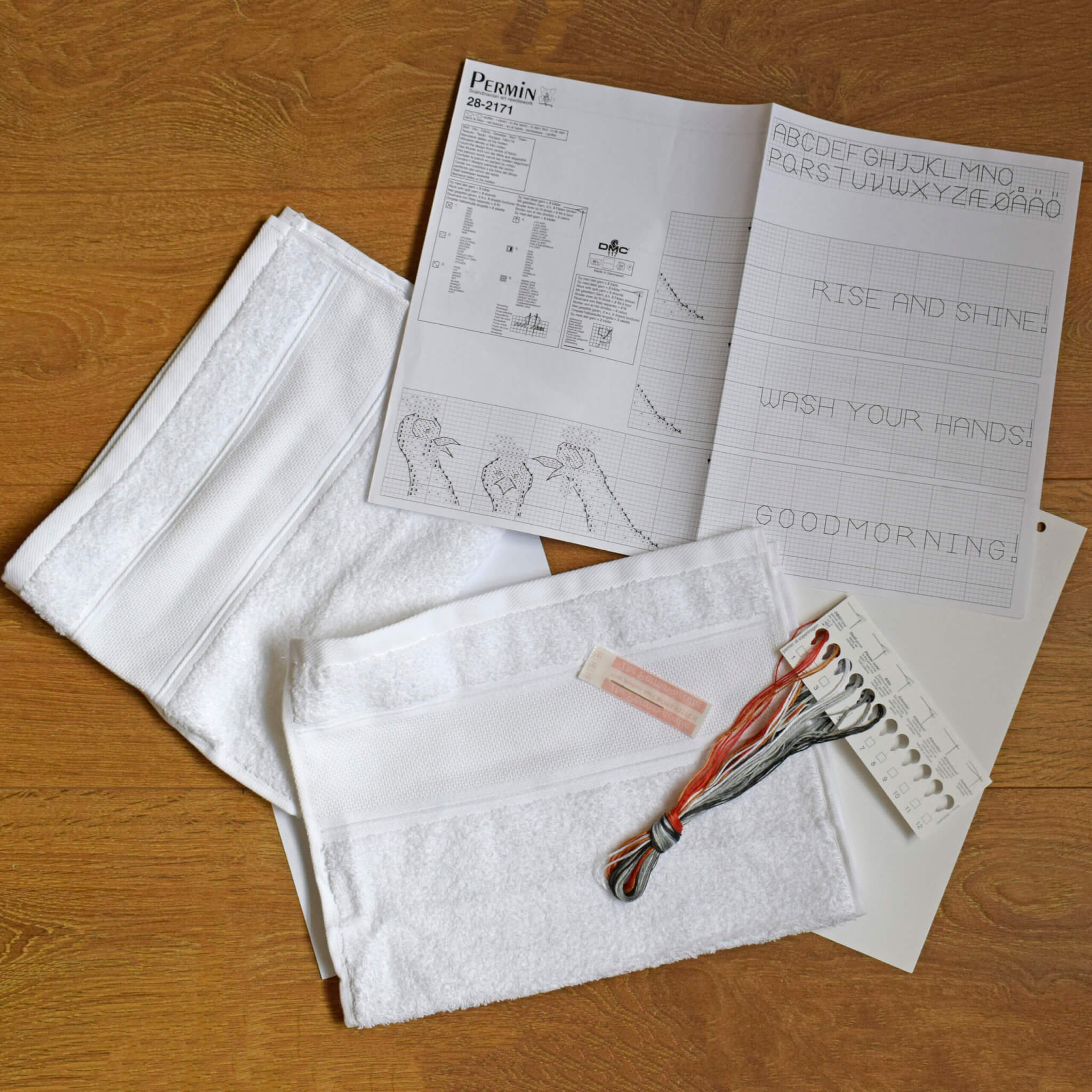 Cross Stitch Guest Towels Kit - Chicken Design by Permin - Beginner - Image 4