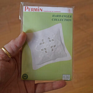 Hardanger Pincushion Kit - White Pattern - Permin - Sewing Gift