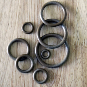 Macrame Rings - Assorted Sizes Pack of 8 - Brown Recycled Plastic - For Dorset Buttons & Crafts