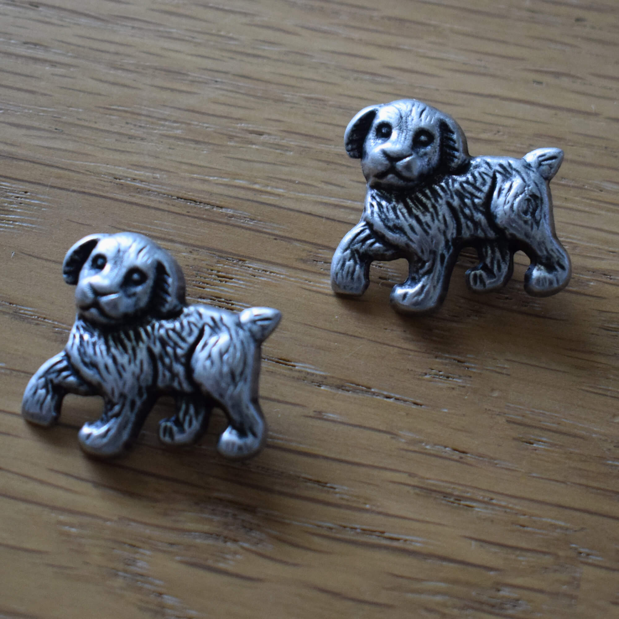 Dog Buttons - Pack of 2 - 25mm Antique Silver Metal Shank - Image 4
