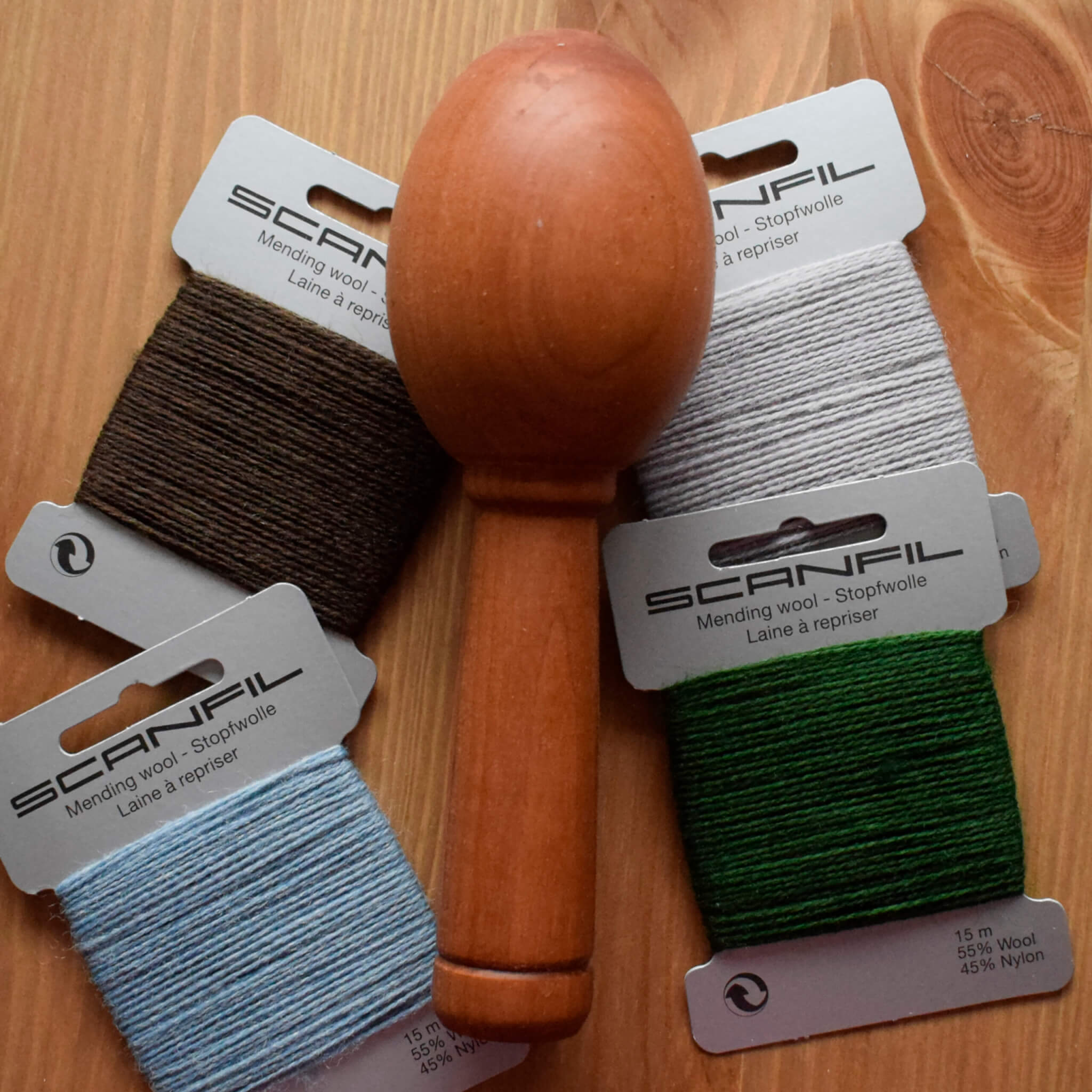 Darning Egg with Handle | Handmade from Recycled Hardwood (Oak, Beech or Teak) | Hand-Turned - Image 3