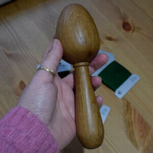 Darning Egg with Handle – Hand-Turned Recycled Hardwood (Oak, Beech or Teak)