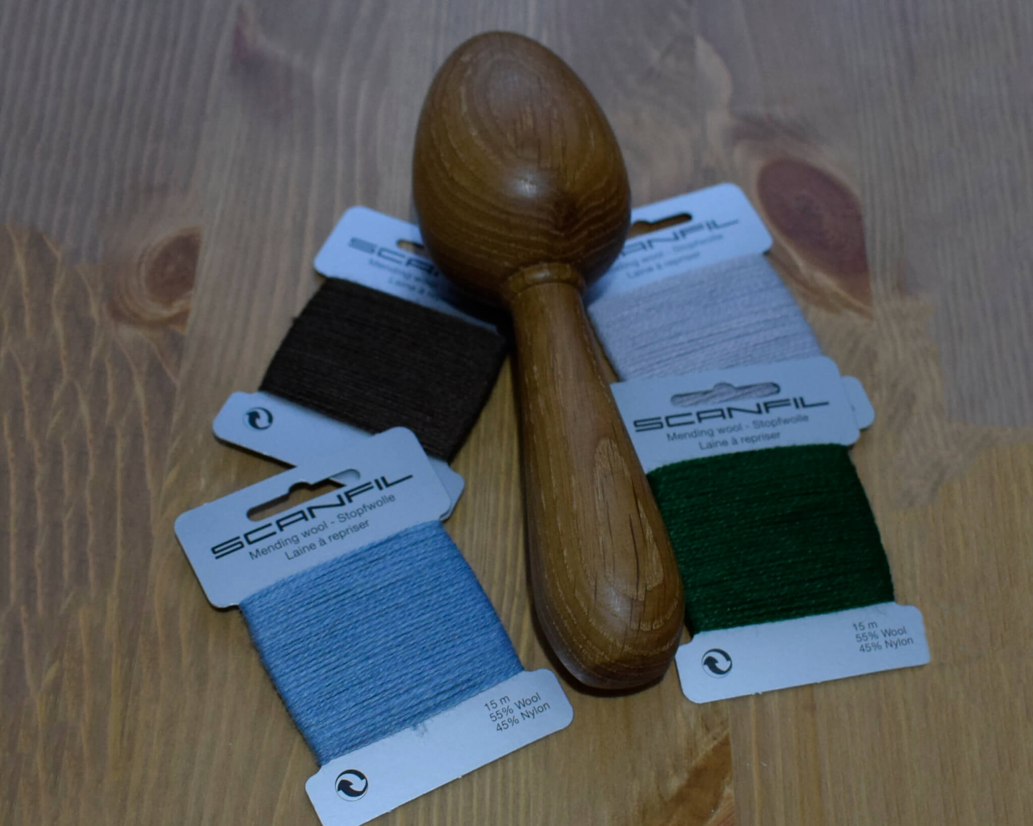 Darning Egg with Handle – Hand-Turned Recycled Hardwood (Oak, Beech or Teak) - Image 5