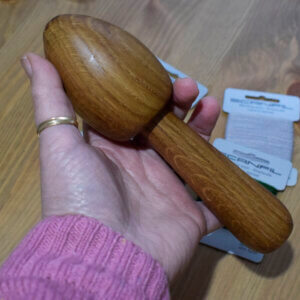 Darning Egg with Handle – Hand-Turned from Recycled Hardwood (Oak, Beech or Teak)