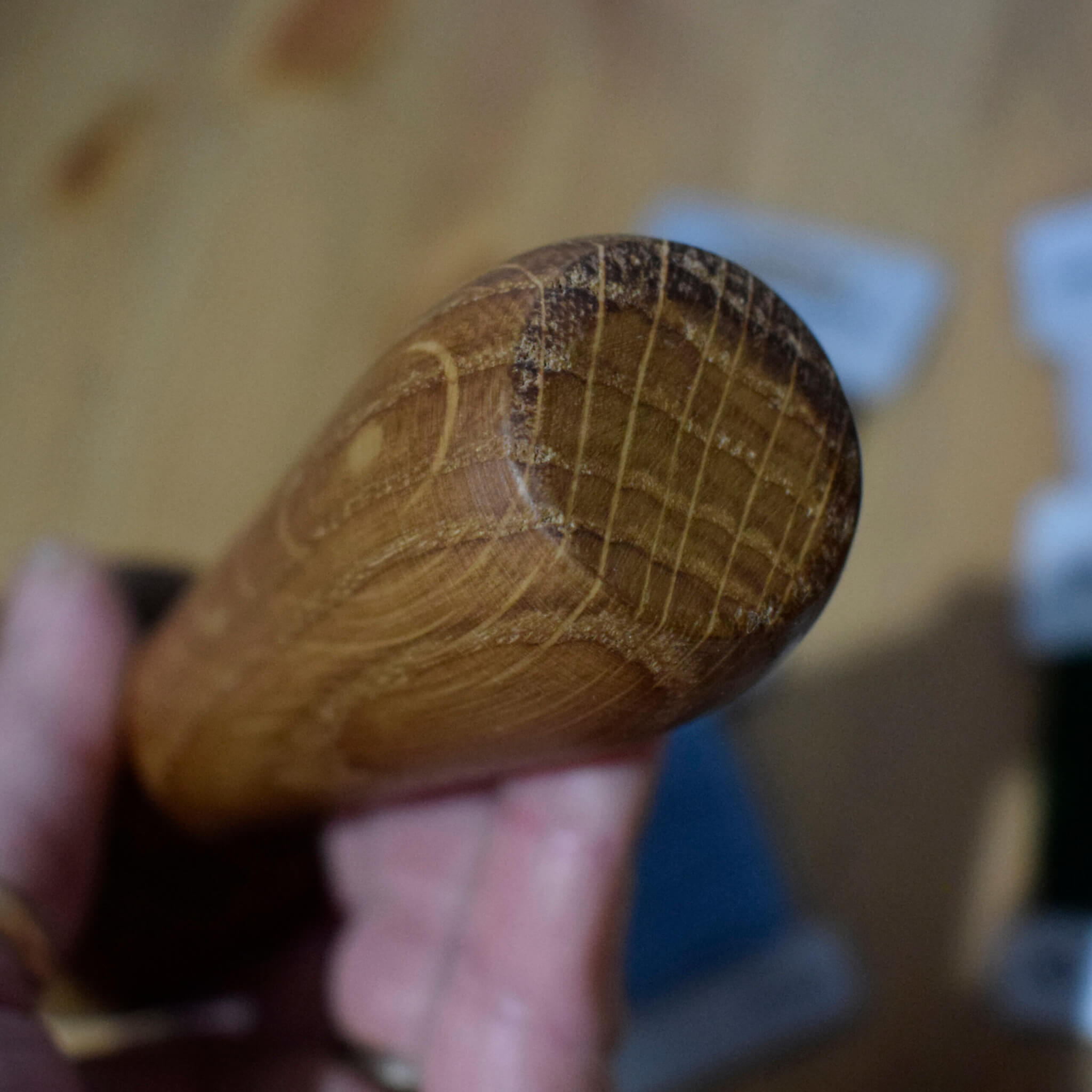 Darning Egg with Handle – Hand-Turned from Recycled Hardwood (Oak, Beech or Teak) - Image 3