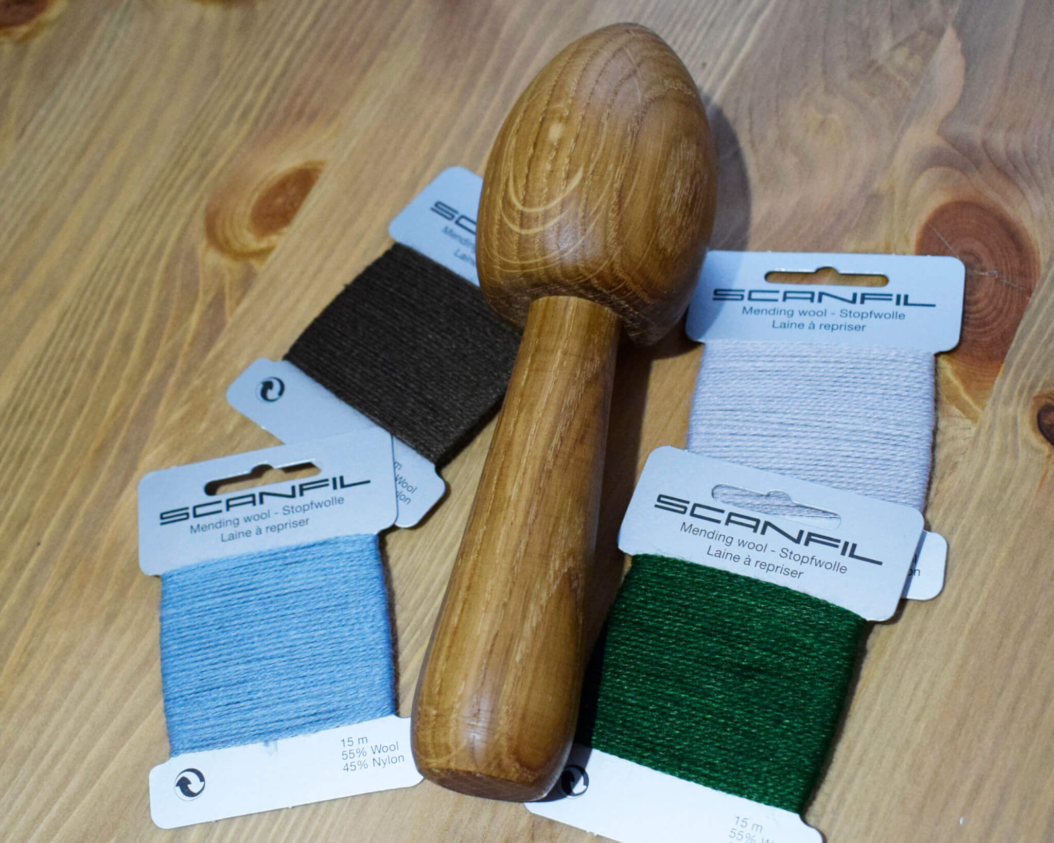 Darning Egg with Handle – Hand-Turned from Recycled Hardwood (Oak, Beech or Teak) - Image 5