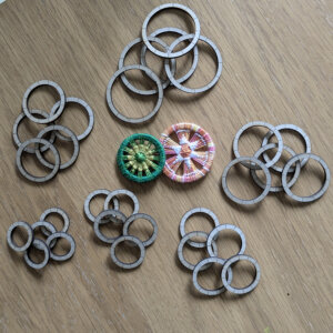Wooden Rings Flat with Guide Lines Pack of 10 - Choice of 6 Sizes - 2mm