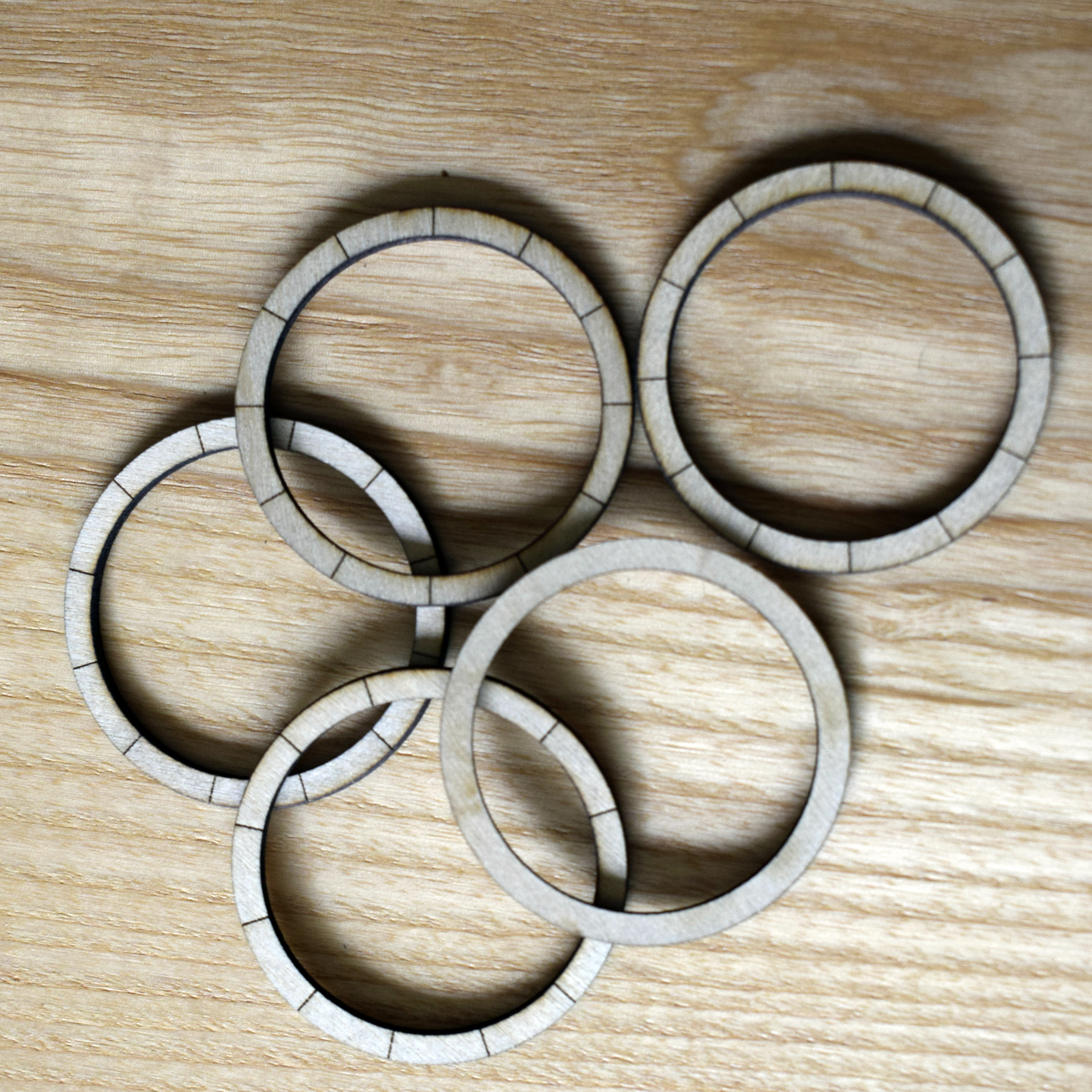 Wooden Rings Flat with Guide Lines Pack of 10 - Choice of 6 Sizes - 2mm - Image 12