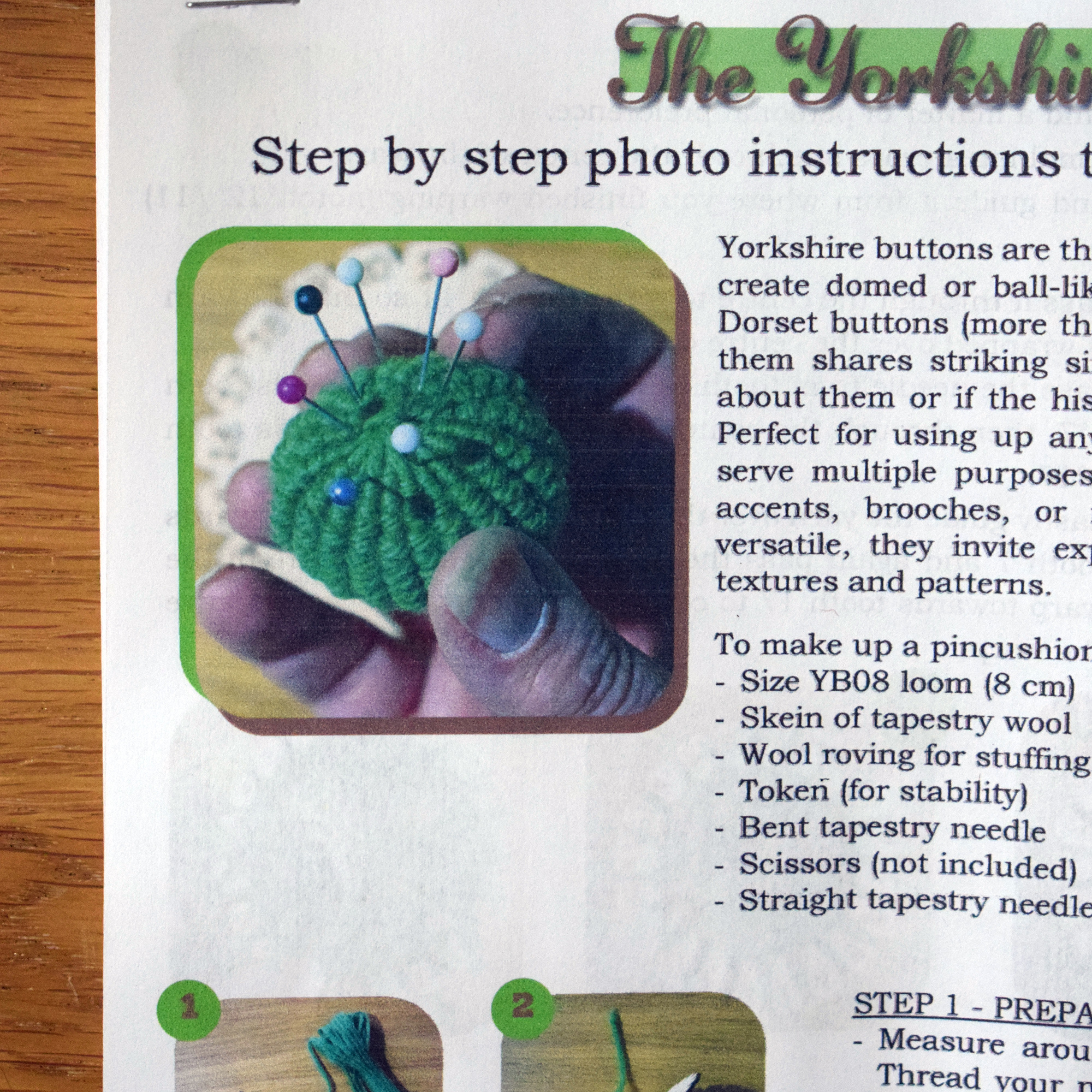 Yorkshire Button Crafting Kit in a Tin – Make a Mini Pincushion – Choice of 10 Colour Combinations in Tapestry Wool - Image 5