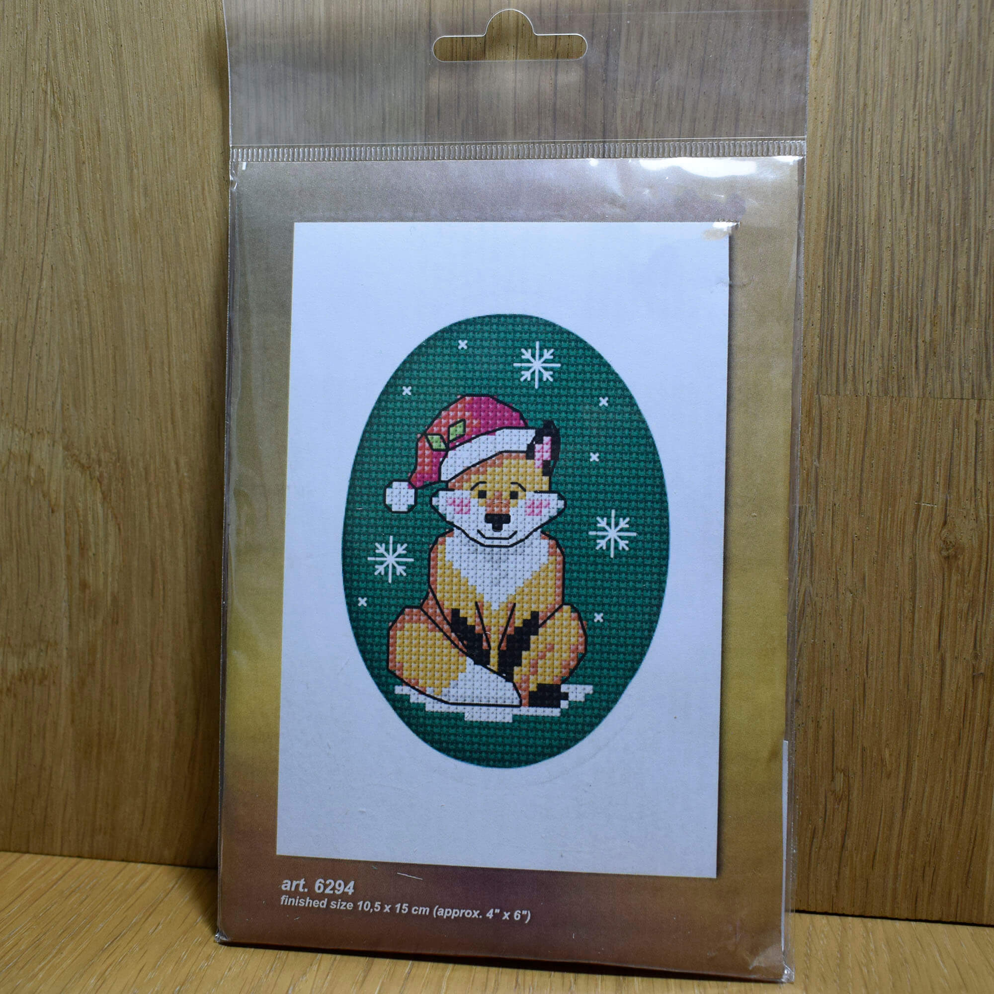 Christmas Hat Fox Greeting Card Cross-Stitch Kit - Image 2