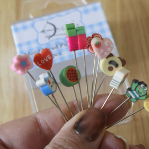 Novelty Motif Sewing Pins – Character & Shape Mix – 55 mm – Pack of 12 in Box