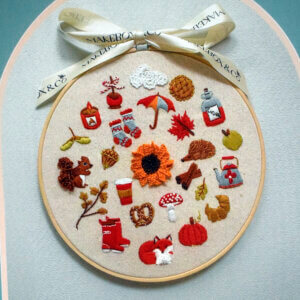 Autumn Stitches Embroidery Kit by Makebox & Co