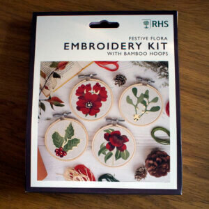 RHS Festive Flora Embroidery Kit with Bamboo Hoops
