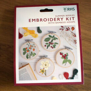 RHS Summer Berries Embroidery Kit with Bamboo Hoops