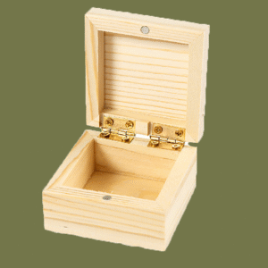Small Wooden Craft Box with Hinged Lid – 60×60×35 mm