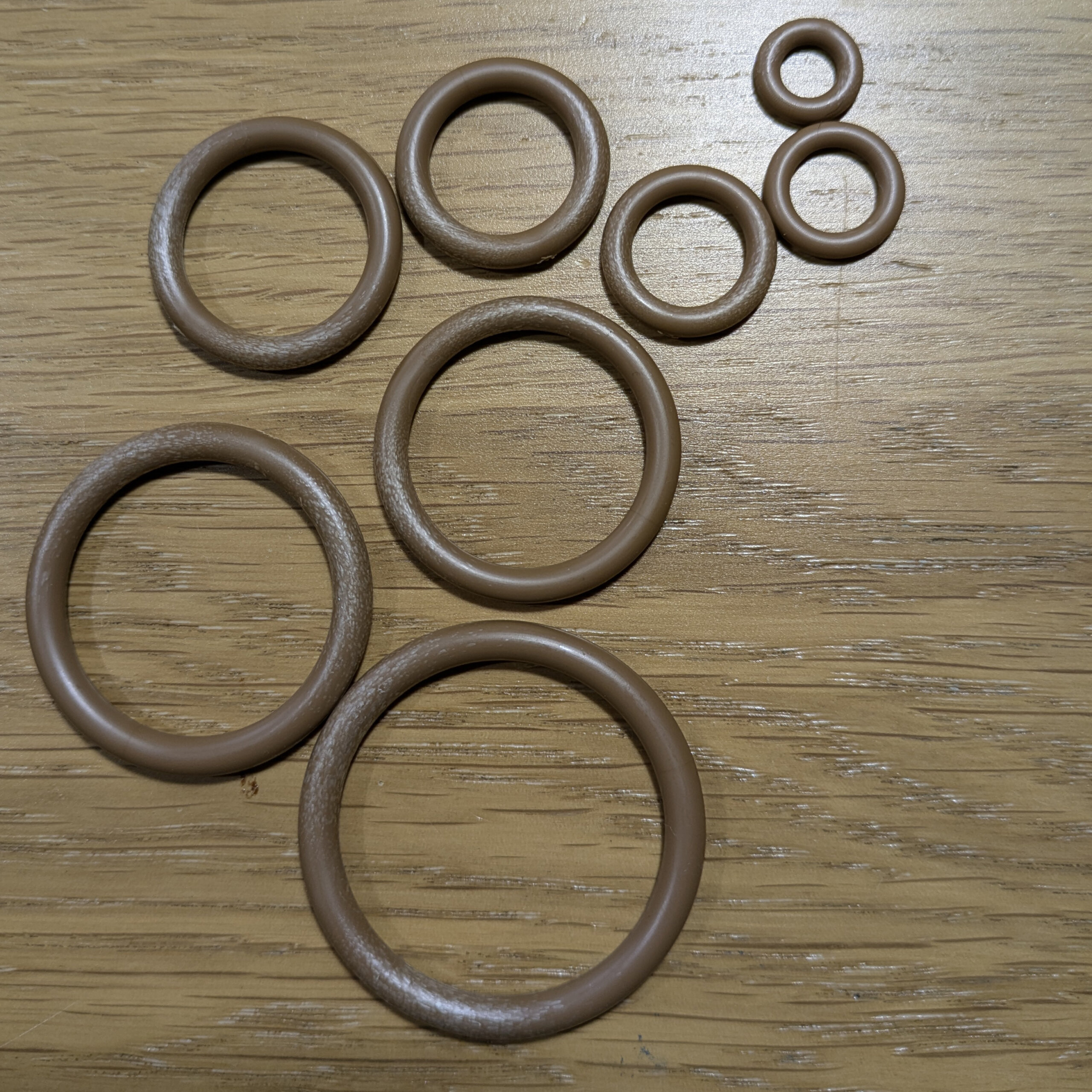 Brown Recycled Plastic Macramé Rings - Pack of 10 - 8 Sizes - Image 3