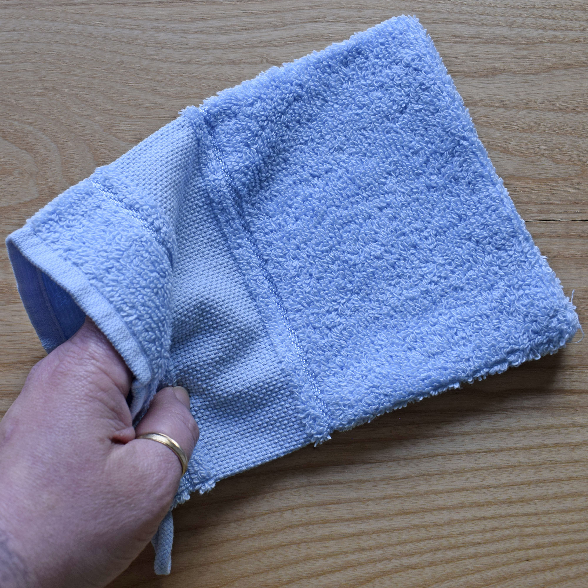 Wash Mitt Cotton Towelling with Aida Band to Personalise in Cross Stitch - Image 4