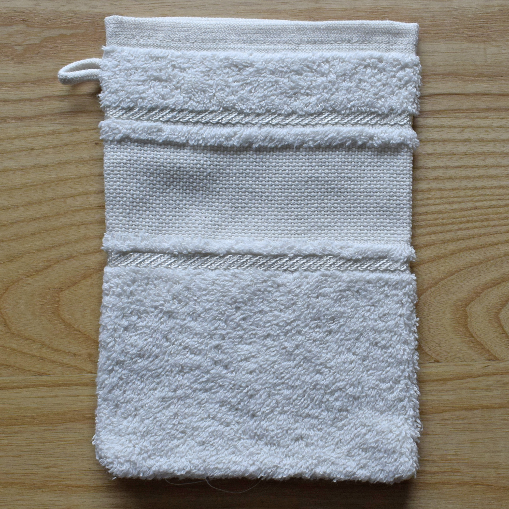 Wash Mitt Cotton Towelling with Aida Band to Personalise in Cross Stitch - Image 5