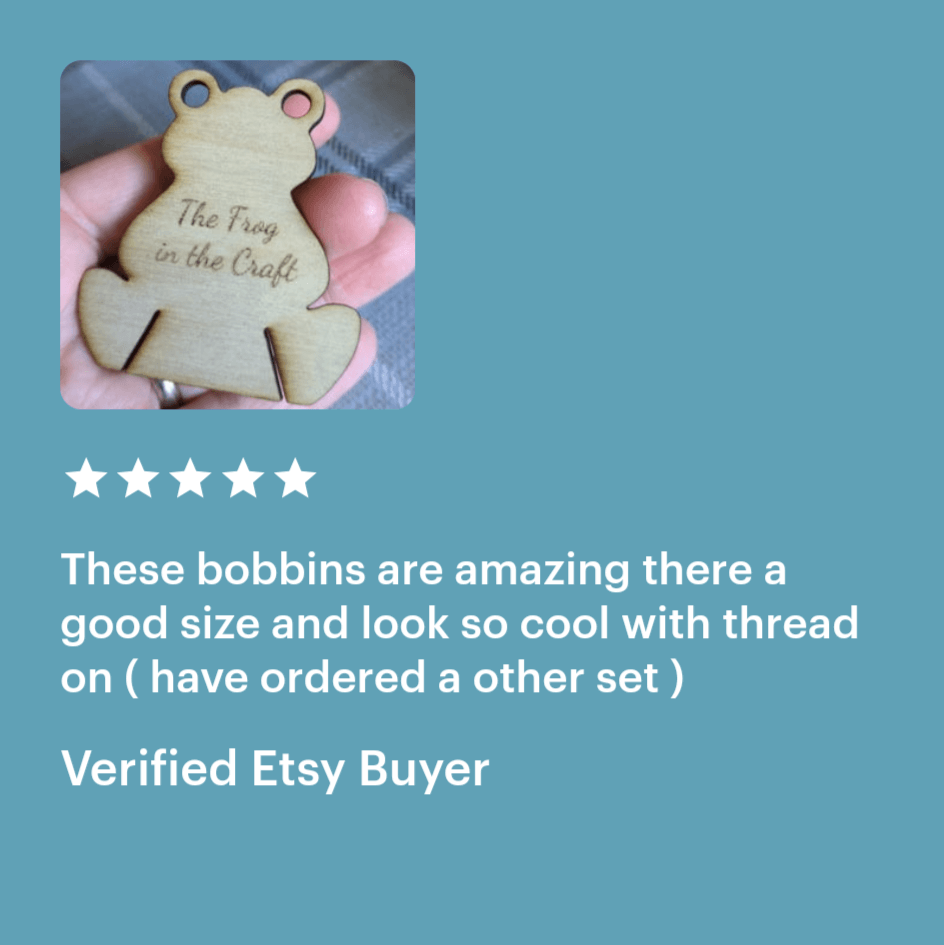 Frog Shaped Wooden Thread Bobbins – Birch Plywood - Image 7