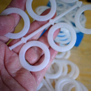 Plastic Crochet Rings 36mm White - Pack of 50 - Prym
