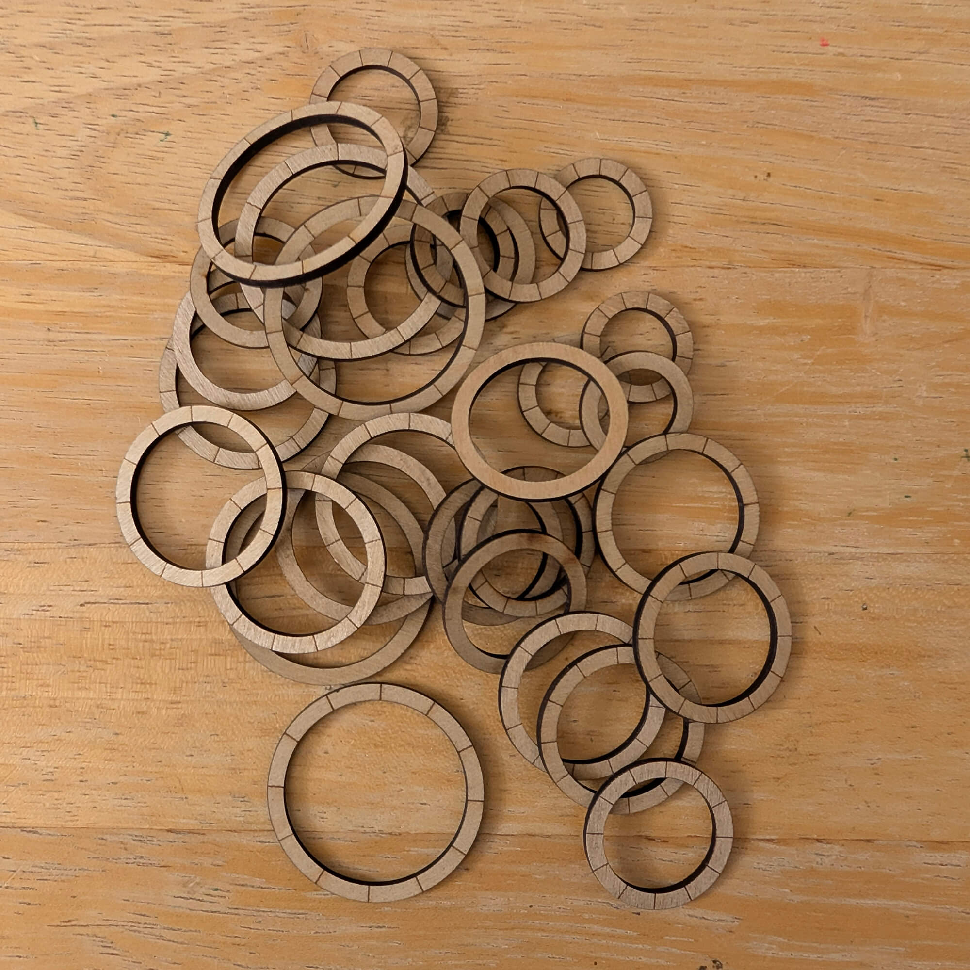Wooden Rings - Flat with Guide Lines - Assorted Pack of 30 - Image 7