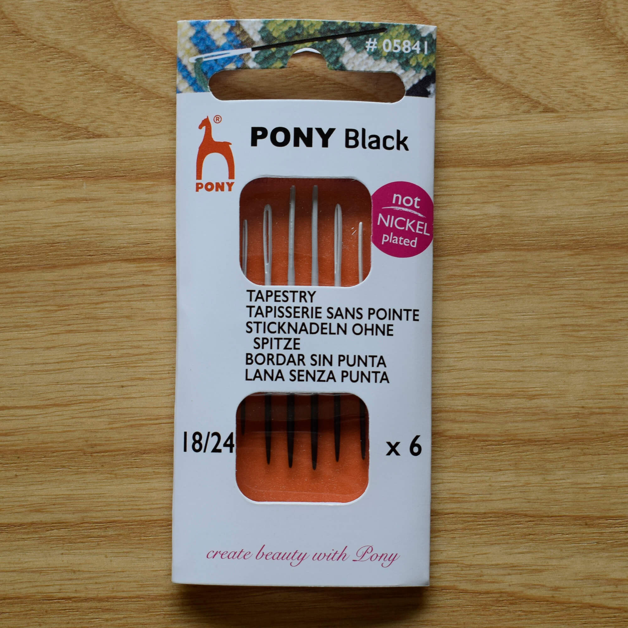 Pony Black Tapestry Needles Sizes 18-24 - Pack of 6 - Image 2