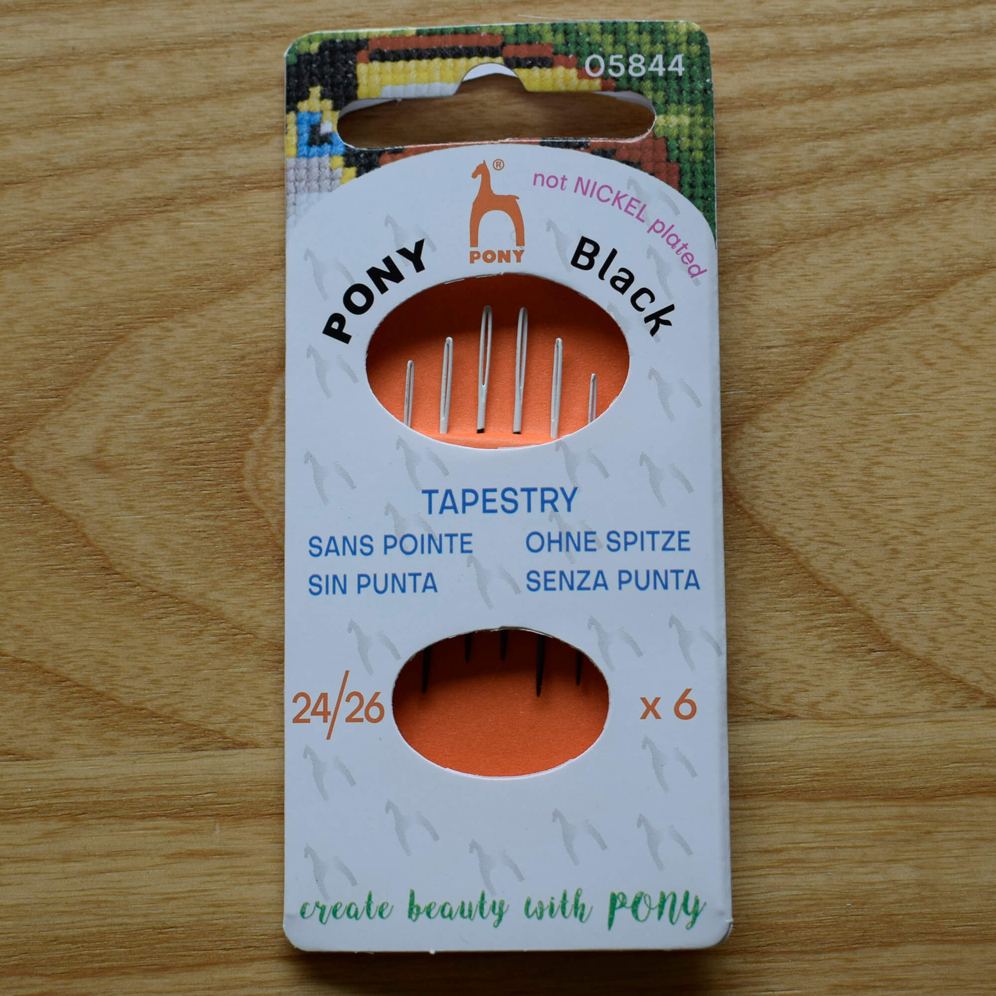 Pony Black Tapestry Needles Sizes 24-26 - Pack of 6 - Image 2