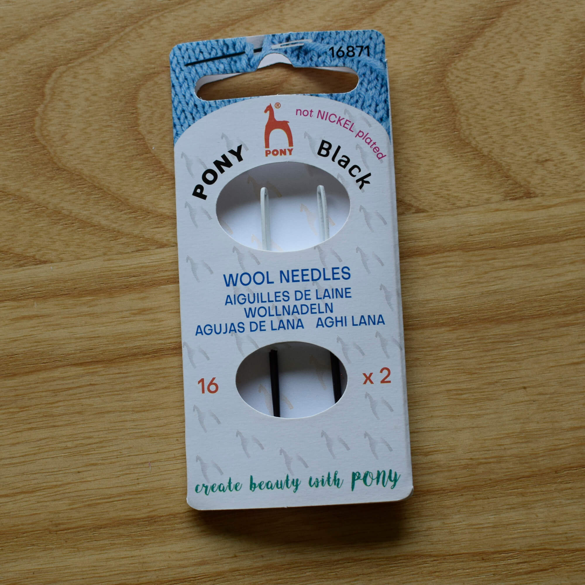Pony Black Wool Needles Size 16 - Pack of 2 - Image 2